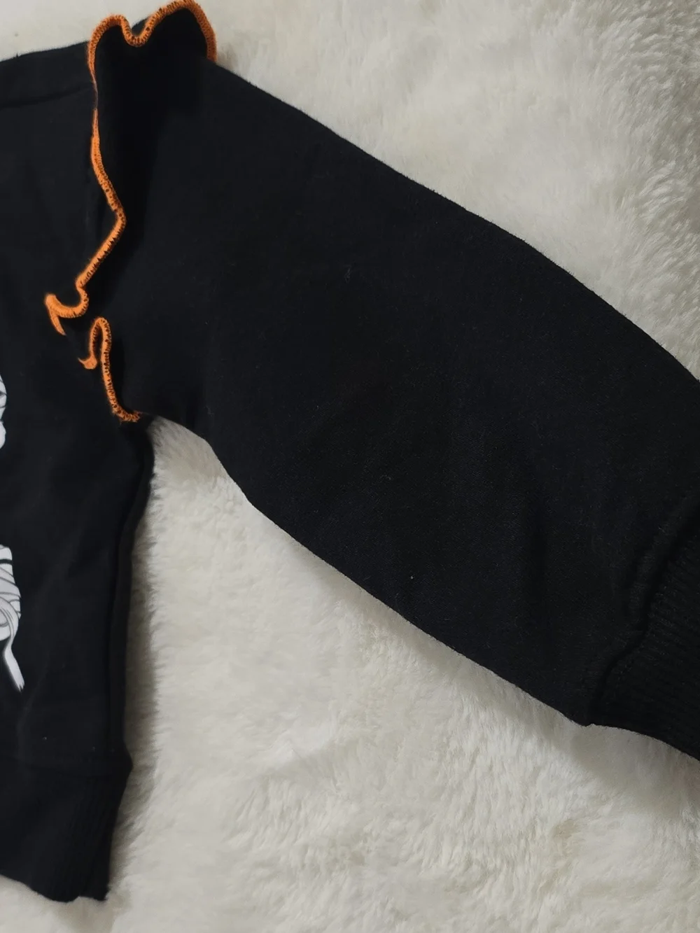 Disney Black Minnie Mummy Halloween Sweatshirt with Orange Trim